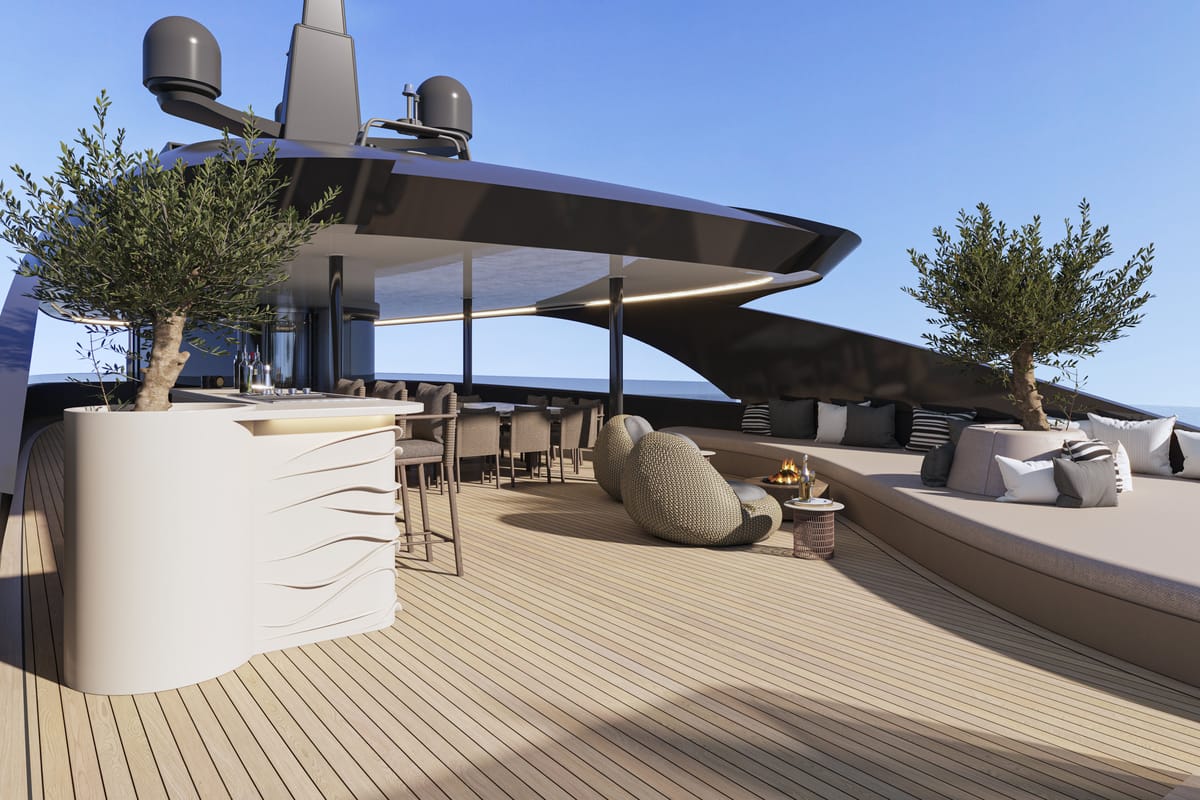 Deck of Bello, a Gulet Luxury Motor Yacht yacht at Split, Croatia