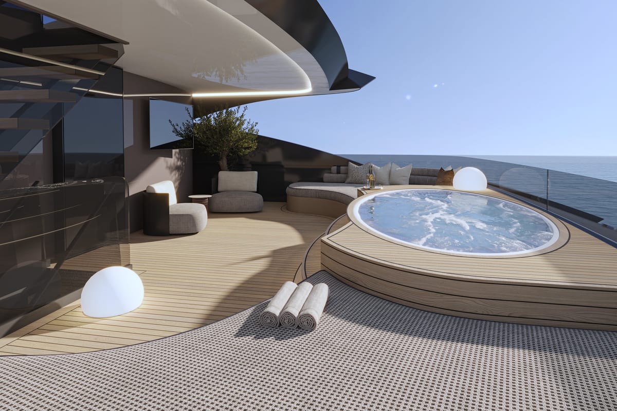 Deck of Bello, a Gulet Luxury Motor Yacht yacht at Split, Croatia