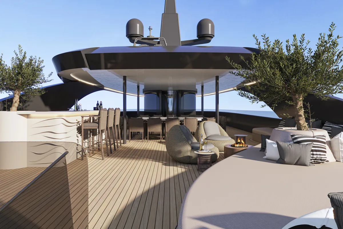 Deck of Bello, a Gulet Luxury Motor Yacht yacht at Split, Croatia