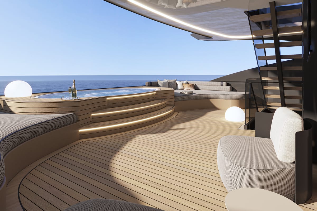 Deck of Bello, a Gulet Luxury Motor Yacht yacht at Split, Croatia