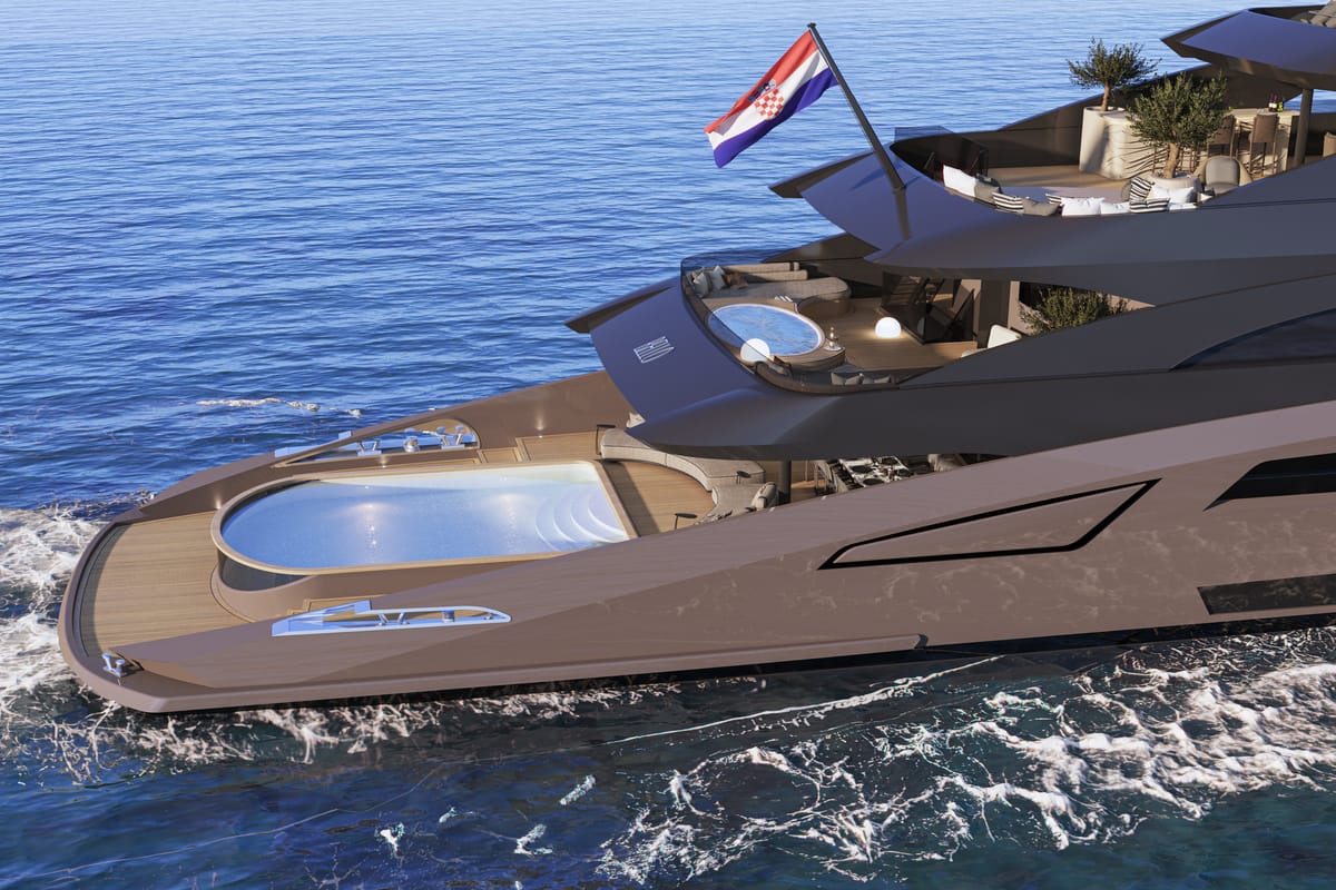 Exterior view of Bello, a Gulet Luxury Motor Yacht yacht at Split, Croatia