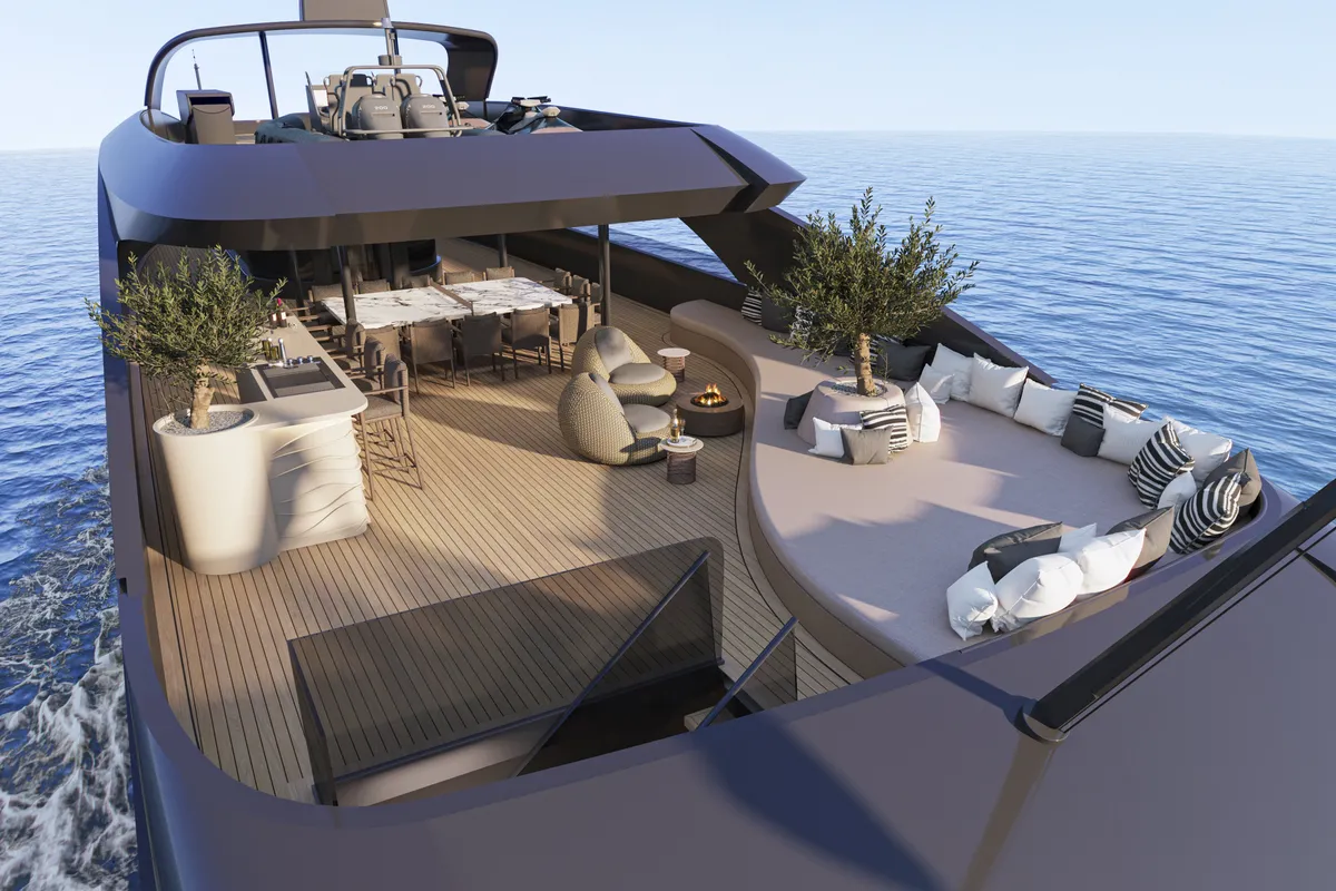 Deck of Bello, a Gulet Luxury Motor Yacht yacht at Split, Croatia