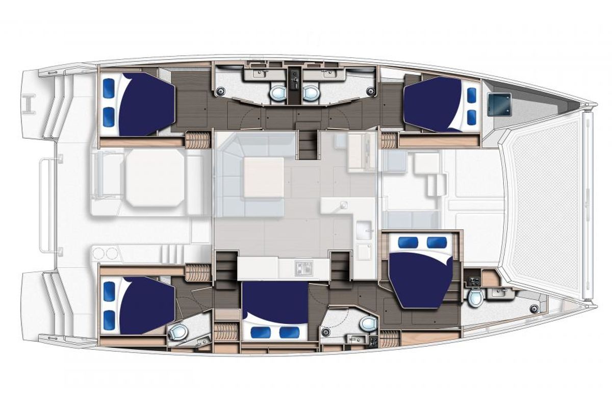 Moorings 5000-5 Club, a Leopard 50 catamaran at Eden Island Marina, Seychelles