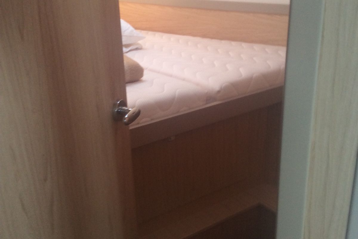 Cabin on Alfa Centauri I, a Beneteau Oceanis 45 sailboat at Olbia, Italy