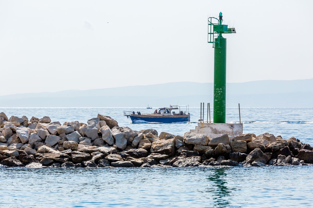 Exterior view of Vagabundo, a Gulet Leut motorboat at Split, Croatia