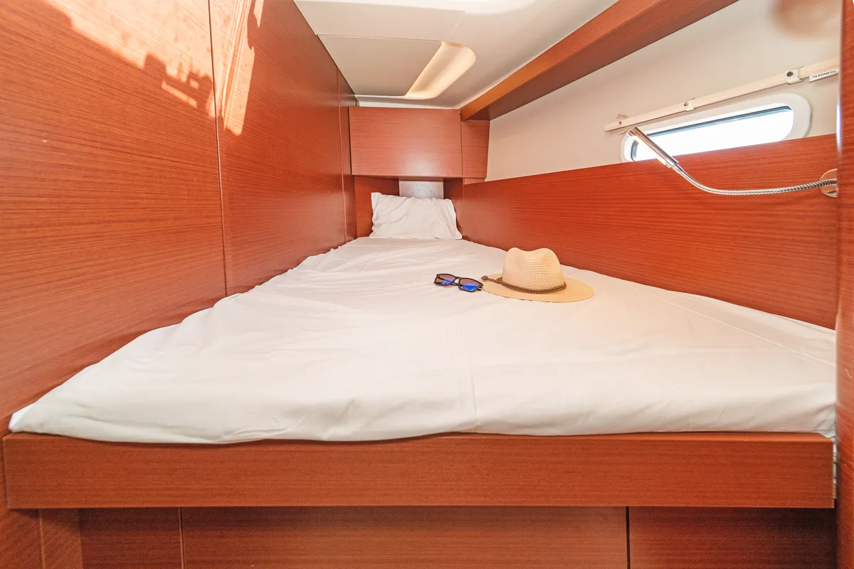 Cabin on C-YA, a Hanse Yachts Hanse 458 sailboat at Lavreotiki Municipal Unit, Greece