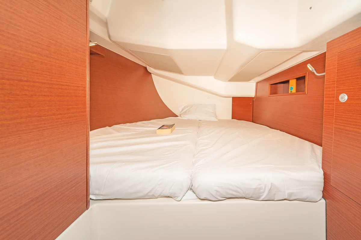 Cabin on C-YA, a Hanse Yachts Hanse 458 sailboat at Lavreotiki Municipal Unit, Greece