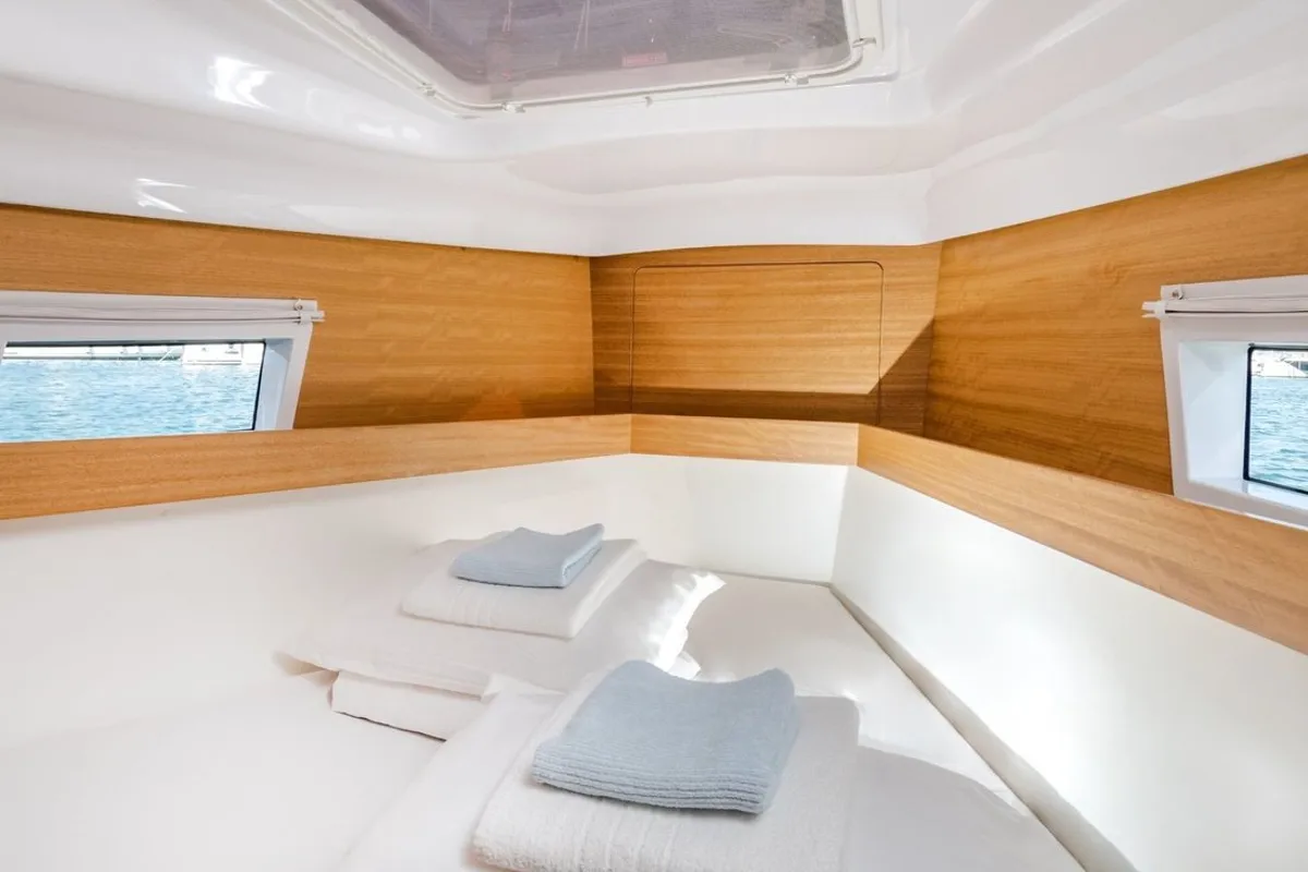 Cabin on Sax III, a Elan Impression 45.1 sailboat at Grad Kaštela, Croatia