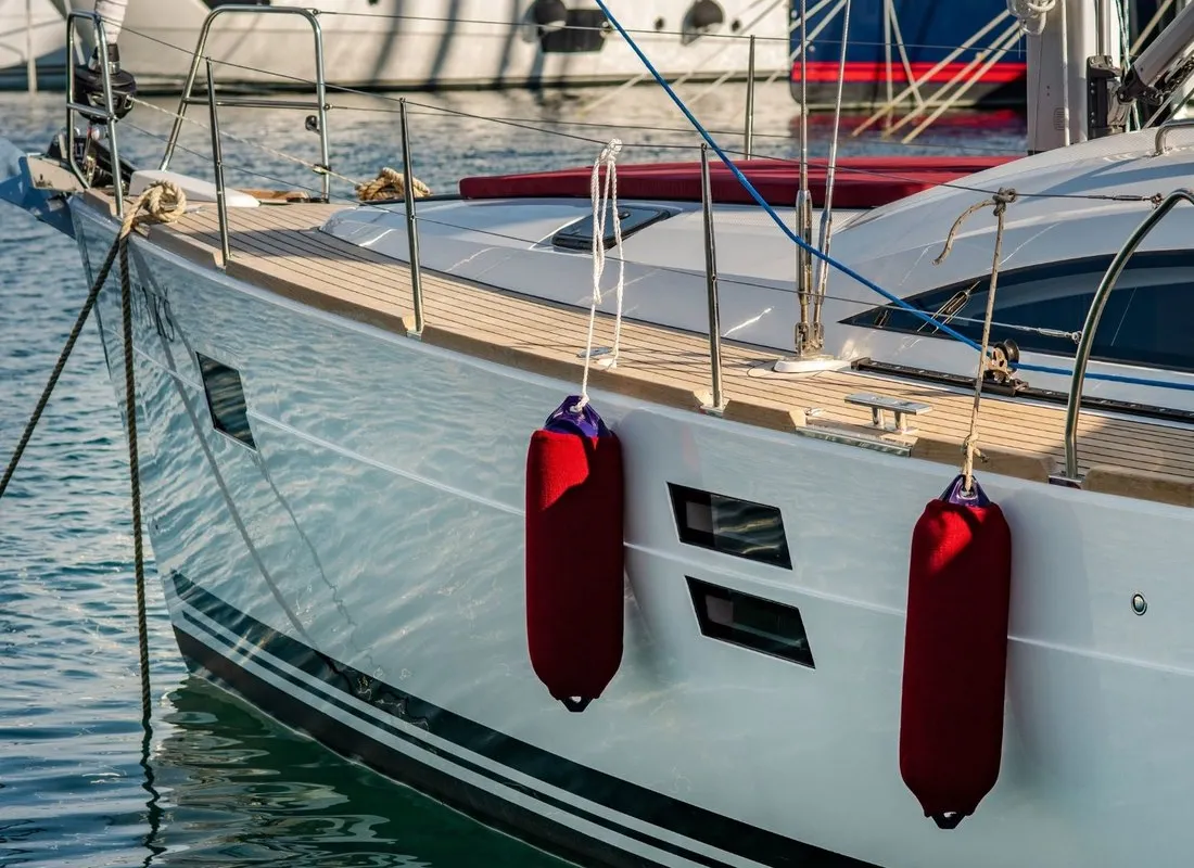Exterior view of Sax III, a Elan Impression 45.1 sailboat at Grad Kaštela, Croatia