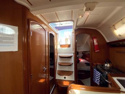 Galley of Tombo, a Beneteau Oceanis 343 sailboat at Fethiye, Turkey