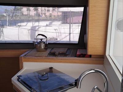 Galley of HELIOS, a Nautitech 40 catamaran at Propriano, France
