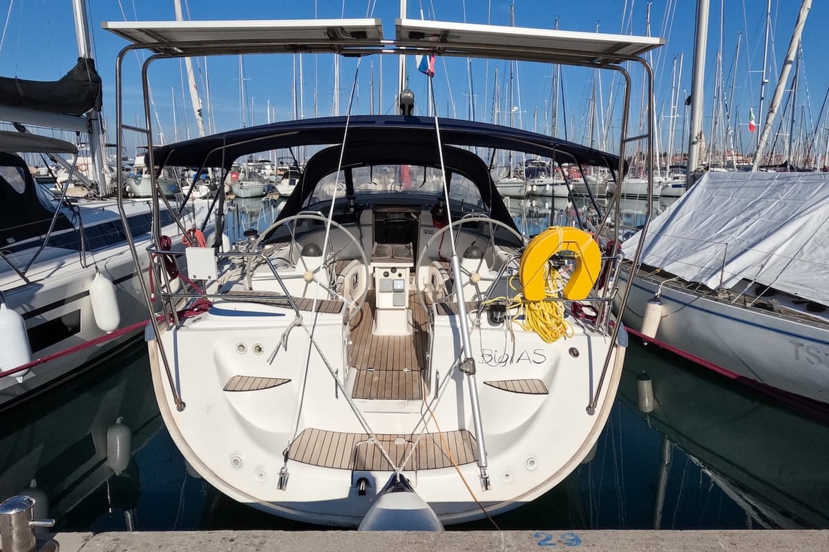 Exterior view of Big AS, a Bavaria 50 Cruiser sailboat at Izola / Isola, Slovenia