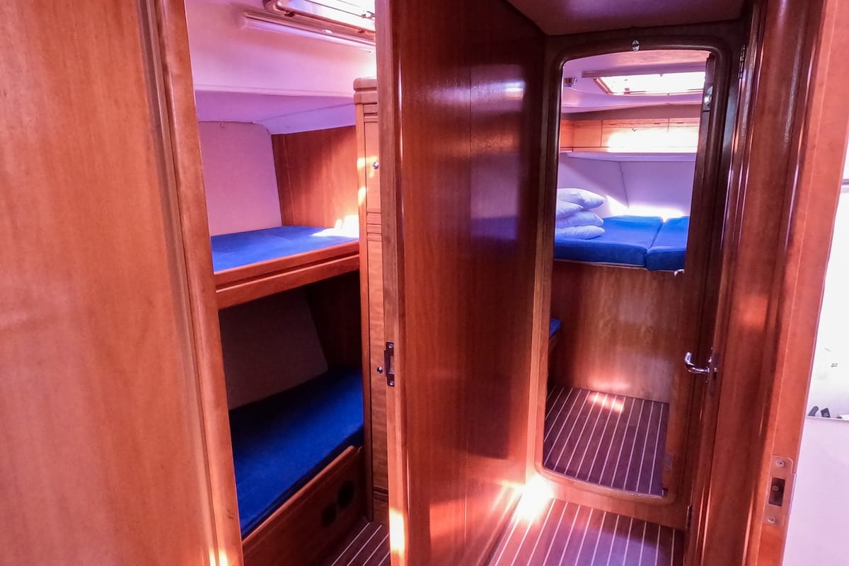 Cabin on Big AS, a Bavaria 50 Cruiser sailboat at Izola / Isola, Slovenia