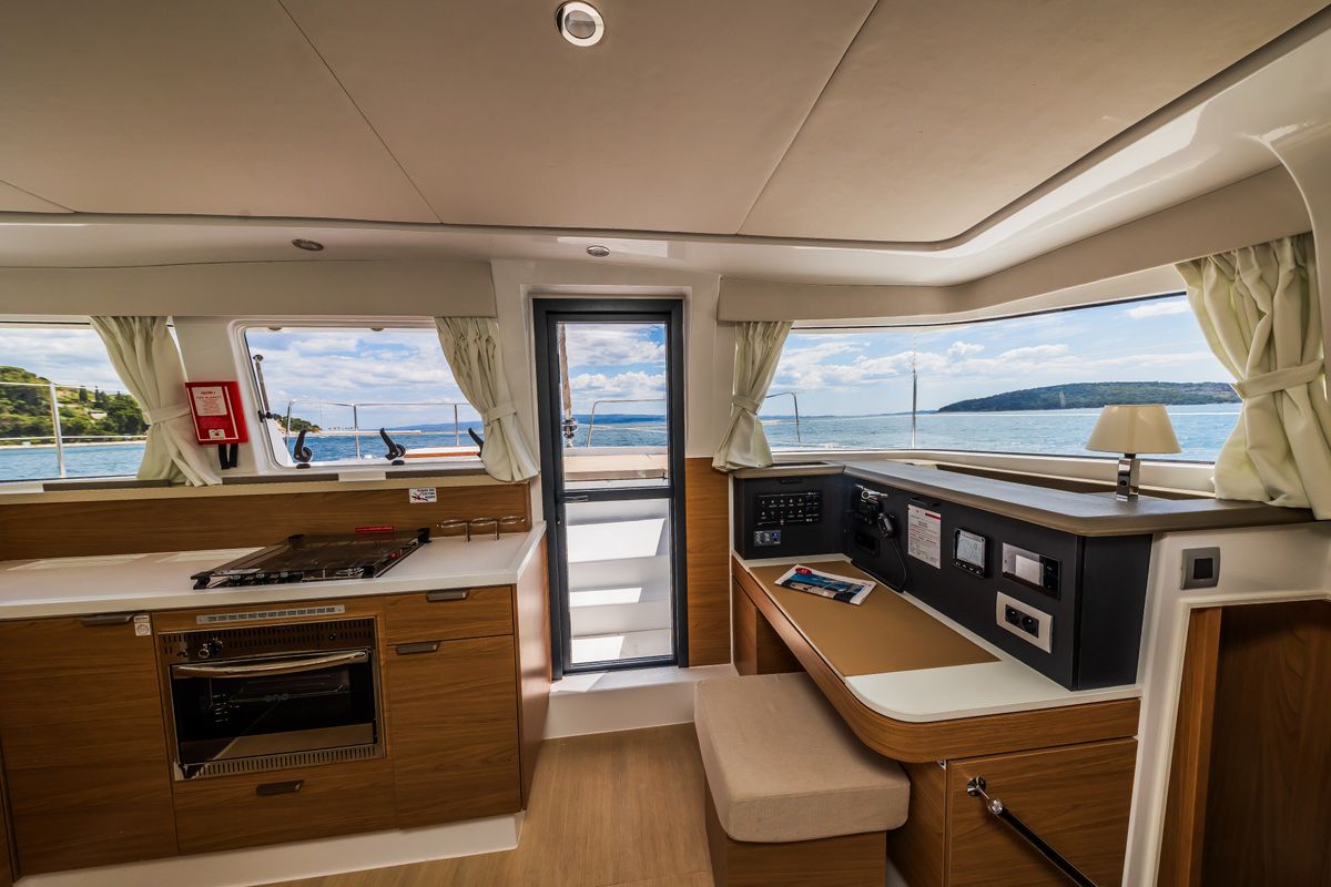 Galley of Au Soleil, a Bali 4.2 catamaran at Grad Kaštela, Croatia