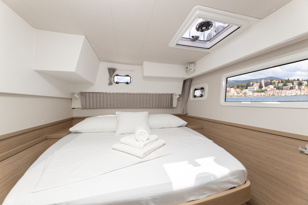 Cabin on Lady Aurora, a Lagoon 42 catamaran at Općina Rogoznica, Croatia