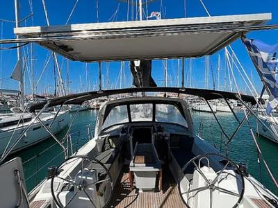 Cockpit of Tikal II, a Beneteau Oceanis 41.1 sailboat at Municipal Unit of Lefkada, Greece