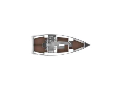 Floor plan of ADRIA NINA, a Bavaria Cruiser 37 sailboat at Split, Croatia