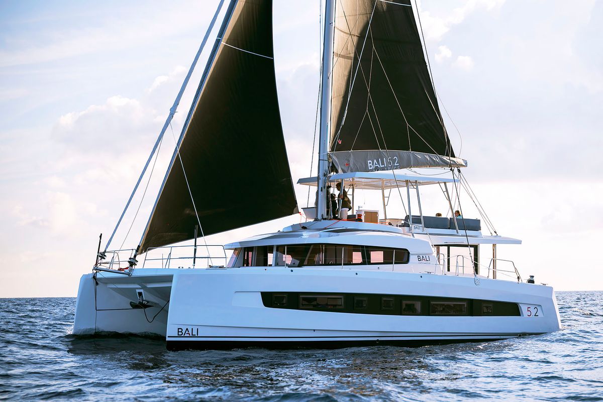 Exterior view of Voilà, a Bali 5.2 catamaran at Grad Kaštela, Croatia