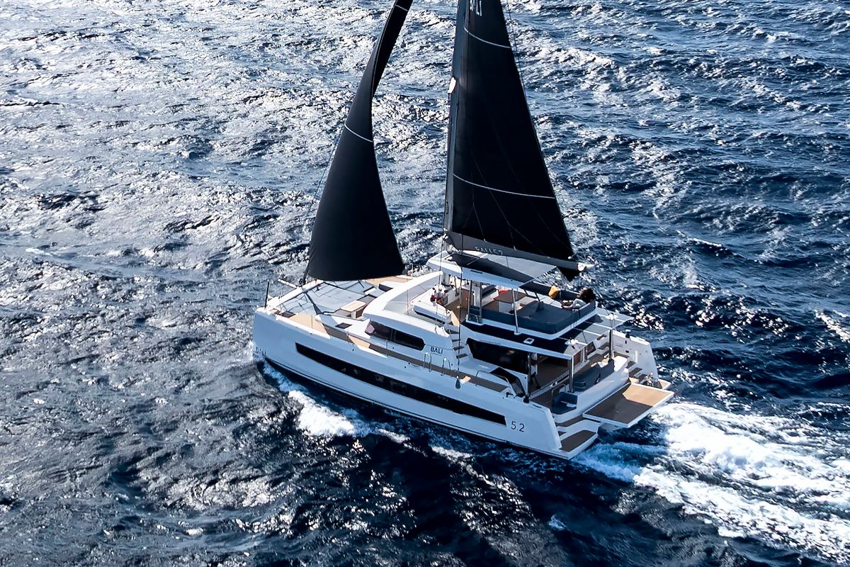 Exterior view of Voilà, a Bali 5.2 catamaran at Grad Kaštela, Croatia