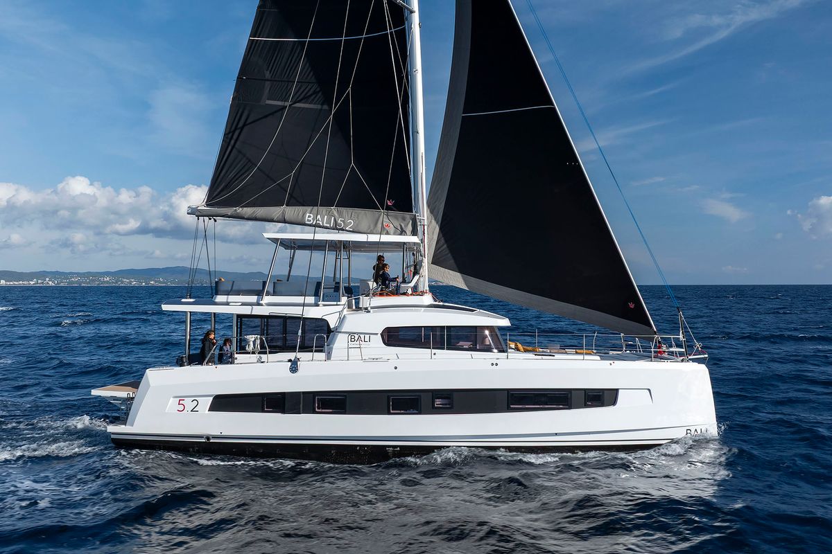 Exterior view of Voilà, a Bali 5.2 catamaran at Grad Kaštela, Croatia