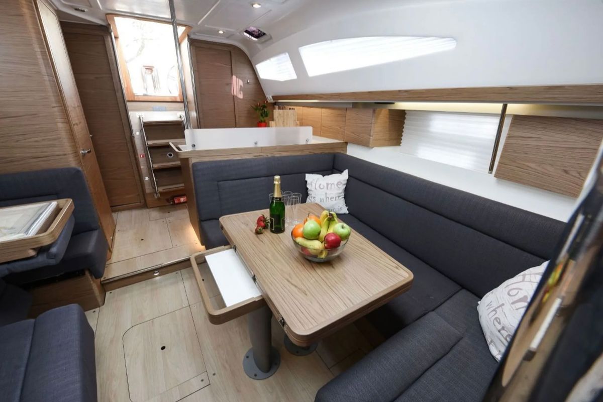 Salon of Val, a Elan Impression 40 sailboat at Općina Preko, Croatia