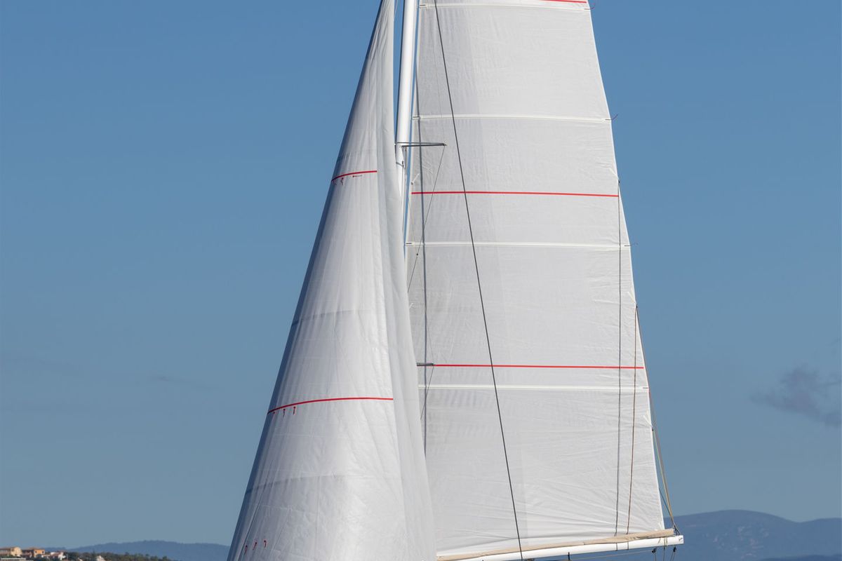 Exterior view of Hi Iaka, a Fountaine Pajot FP 44 Maestro catamaran at Palma de Mallorca, Spain