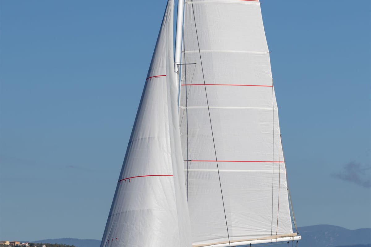 Cockpit of Hi Iaka, a Fountaine Pajot FP 44 Maestro catamaran at Palma de Mallorca, Spain