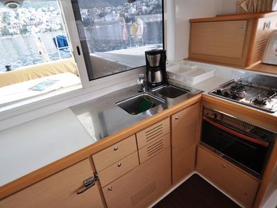 Galley of Paluko, a Lagoon 421 catamaran at Bodrum, Turkey