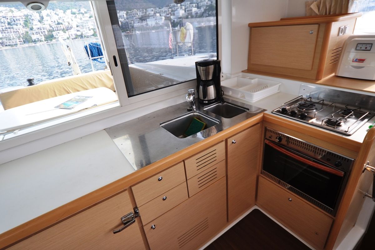 Galley of Paluko, a Lagoon 421 catamaran at Bodrum, Turkey