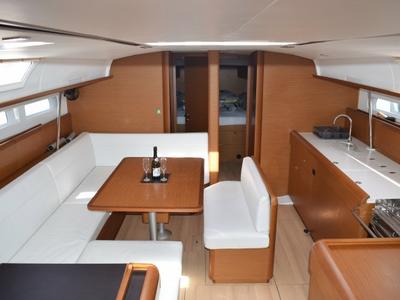 Salon of 4Fun, a Jeanneau Sun Odyssey 519 sailboat at Grad Kaštela, Croatia