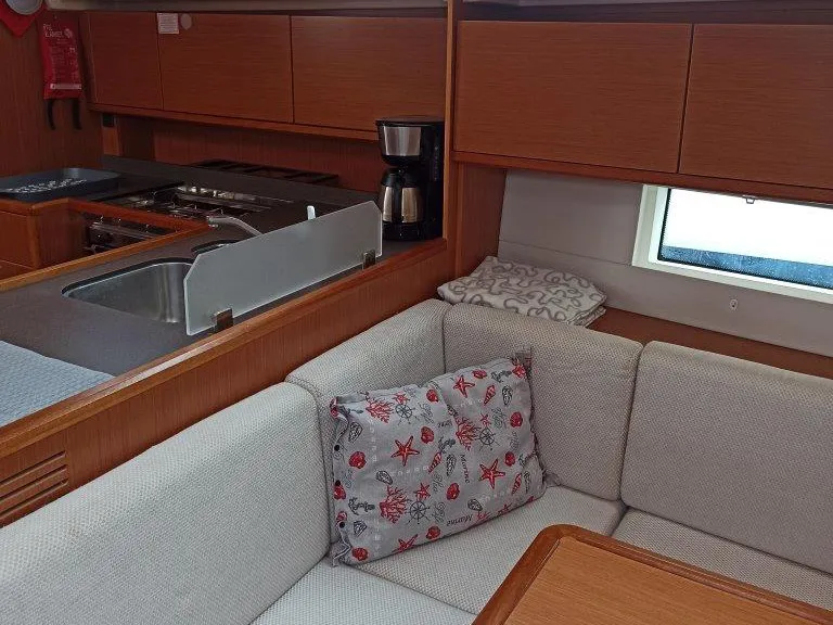 Salon of Nutmeg, a Bavaria C45 sailboat at Municipal Unit of Lefkada, Greece