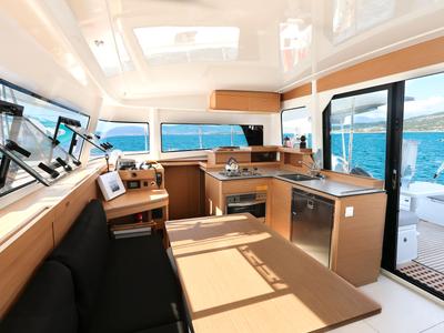 Galley of ADOC, a Excess 11 catamaran at Ajaccio, France