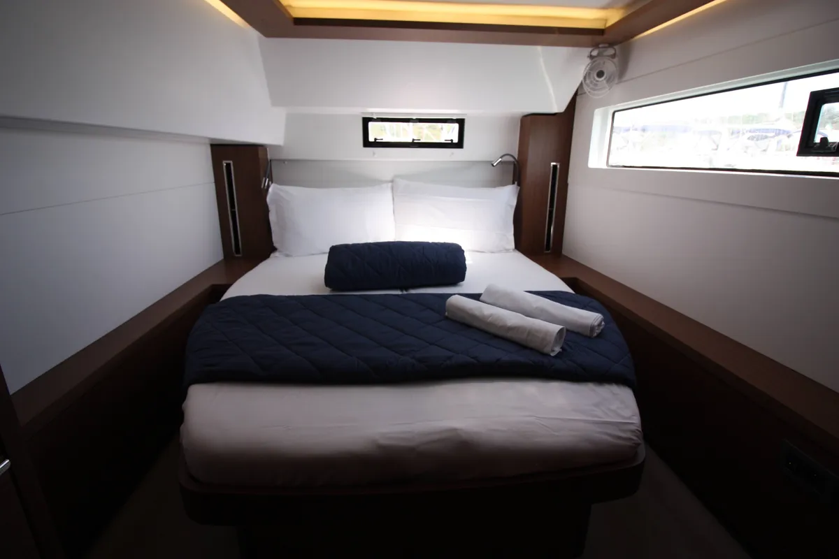 Cabin on Westerlund, a Lagoon 46 catamaran at Grand Anse, Grenada