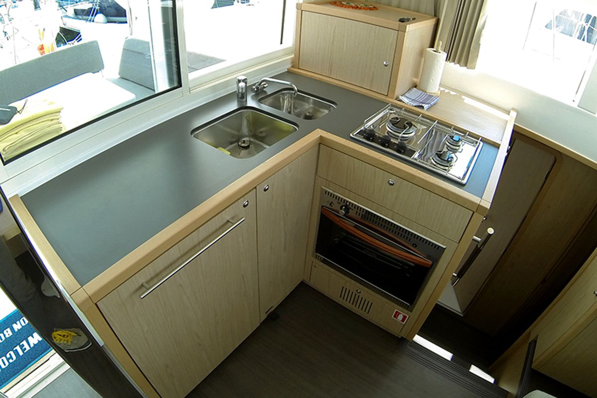 Galley of Bob Cat, a Lagoon 39 catamaran at Grad Šibenik, Croatia