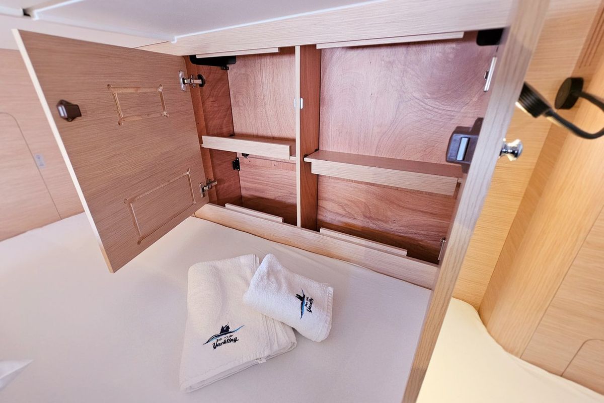 Cabin on Furioso, a Dufour 44 sailboat at Grad Kaštela, Croatia