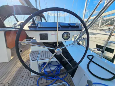 Cockpit of Furioso, a Dufour 44 sailboat at Grad Kaštela, Croatia