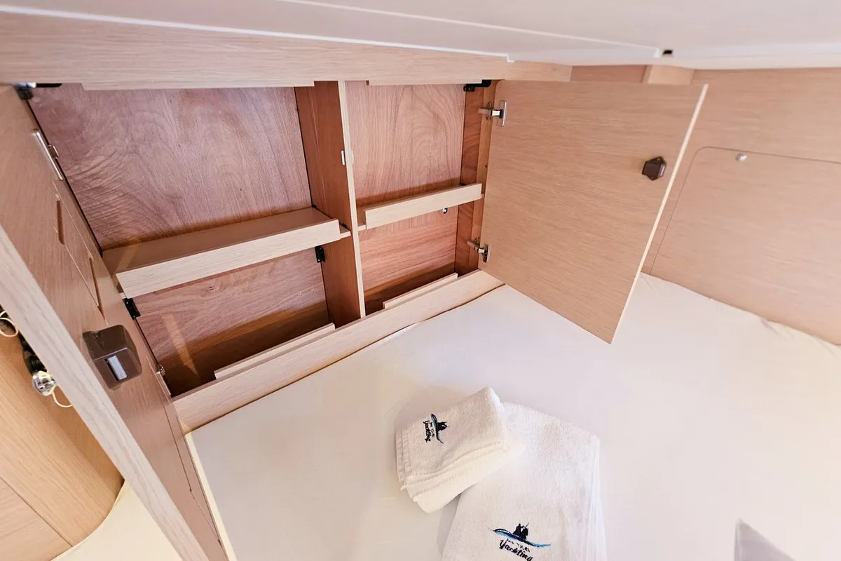 Cabin on Furioso, a Dufour 44 sailboat at Grad Kaštela, Croatia