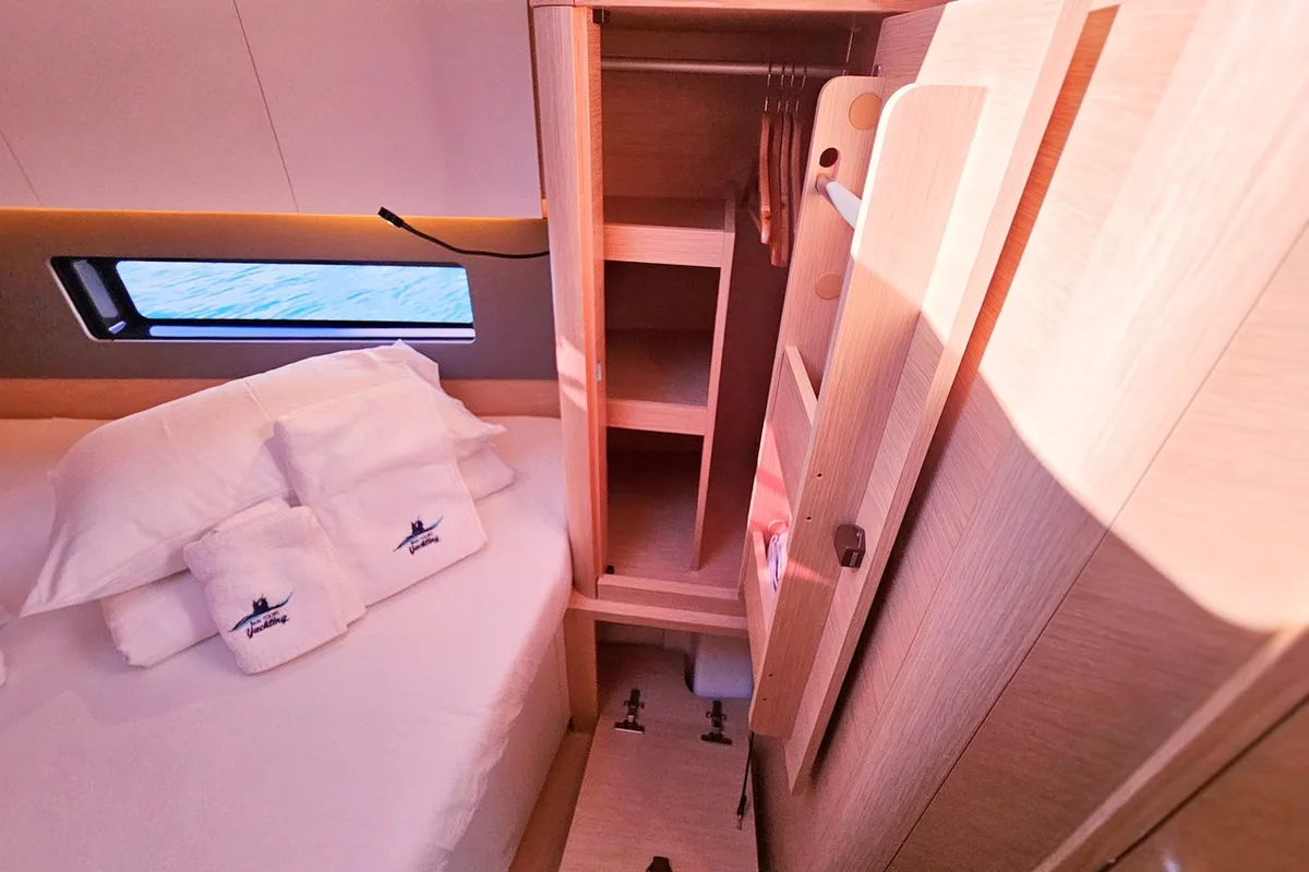 Cabin on Furioso, a Dufour 44 sailboat at Grad Kaštela, Croatia