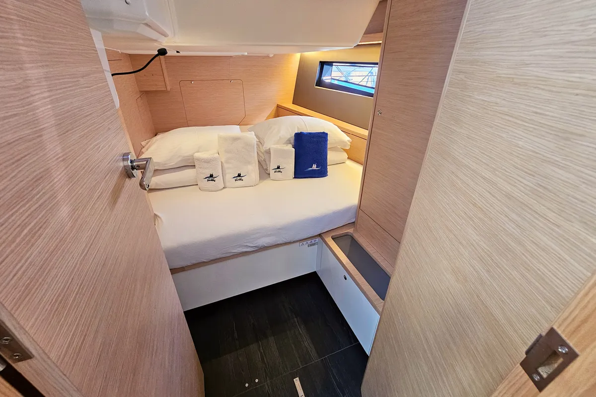 Cabin on Furioso, a Dufour 44 sailboat at Grad Kaštela, Croatia