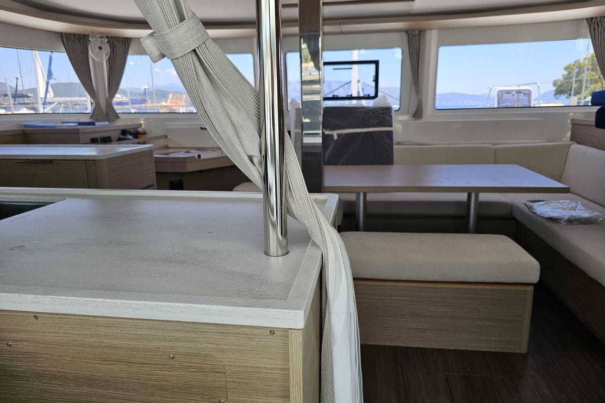 Salon of Kayian, a Lagoon 46 catamaran at Municipal Unit of Ellomenos, Greece