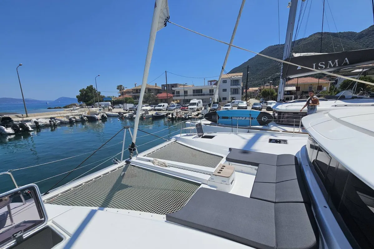 Deck of Kayian, a Lagoon 46 catamaran at Municipal Unit of Ellomenos, Greece