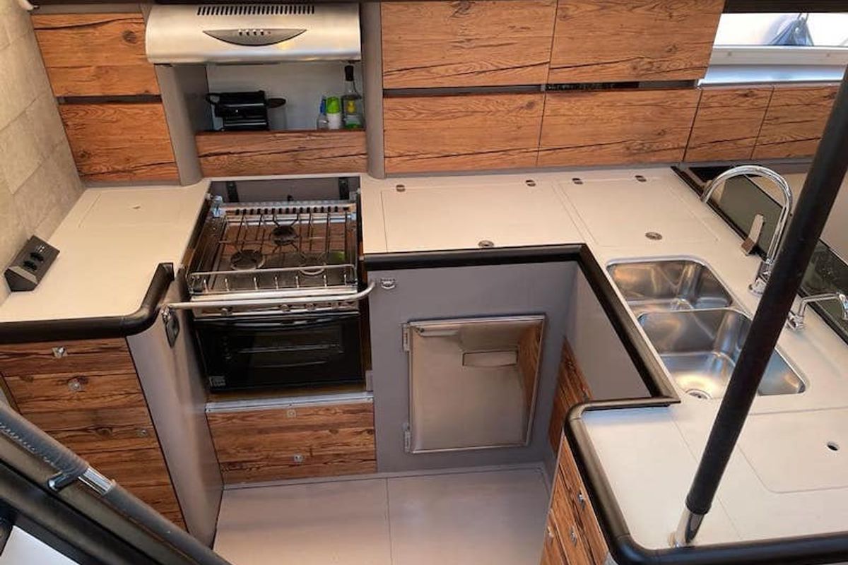 Galley of CHAMPAGNE, a Jeanneau 57 sailboat at Grad Šibenik, Croatia