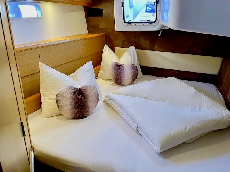 Cabin on CHAMPAGNE, a Jeanneau 57 sailboat at Grad Šibenik, Croatia