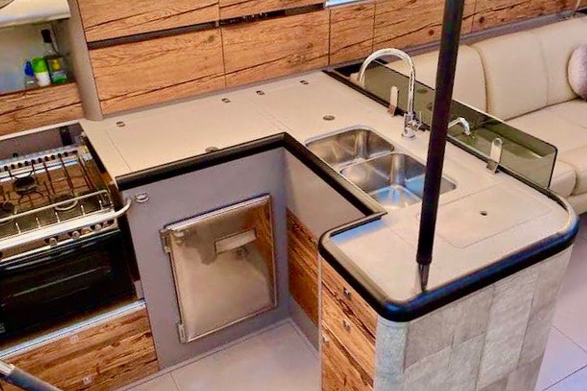 Galley of CHAMPAGNE, a Jeanneau 57 sailboat at Grad Šibenik, Croatia