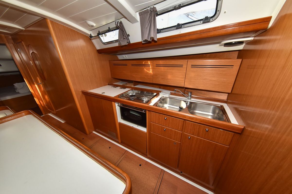 Galley of Principessa, a Beneteau Cyclades 50.5 sailboat at Općina Sukošan, Croatia