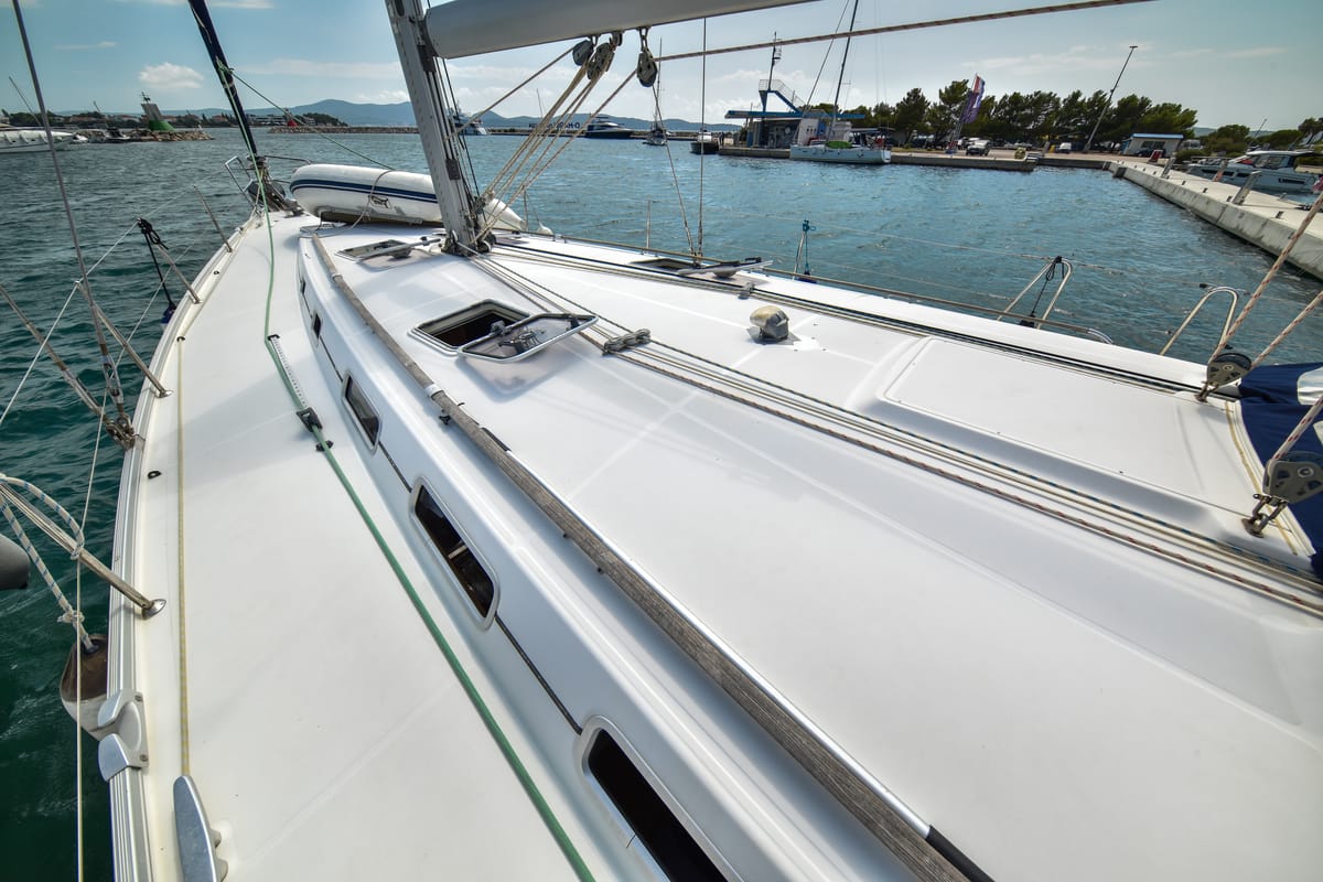 Deck of Principessa, a Beneteau Cyclades 50.5 sailboat at Općina Sukošan, Croatia