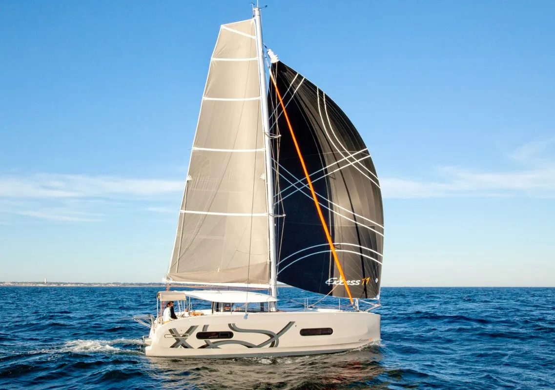 Exterior view of Elyvian Spirit, a Excess 11 catamaran at Taranto, Italy
