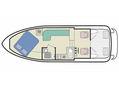 Floor plan of Town Star - Budget 2, a Cygnet Town Star motorboat at Carrick-on-Shannon, Ireland