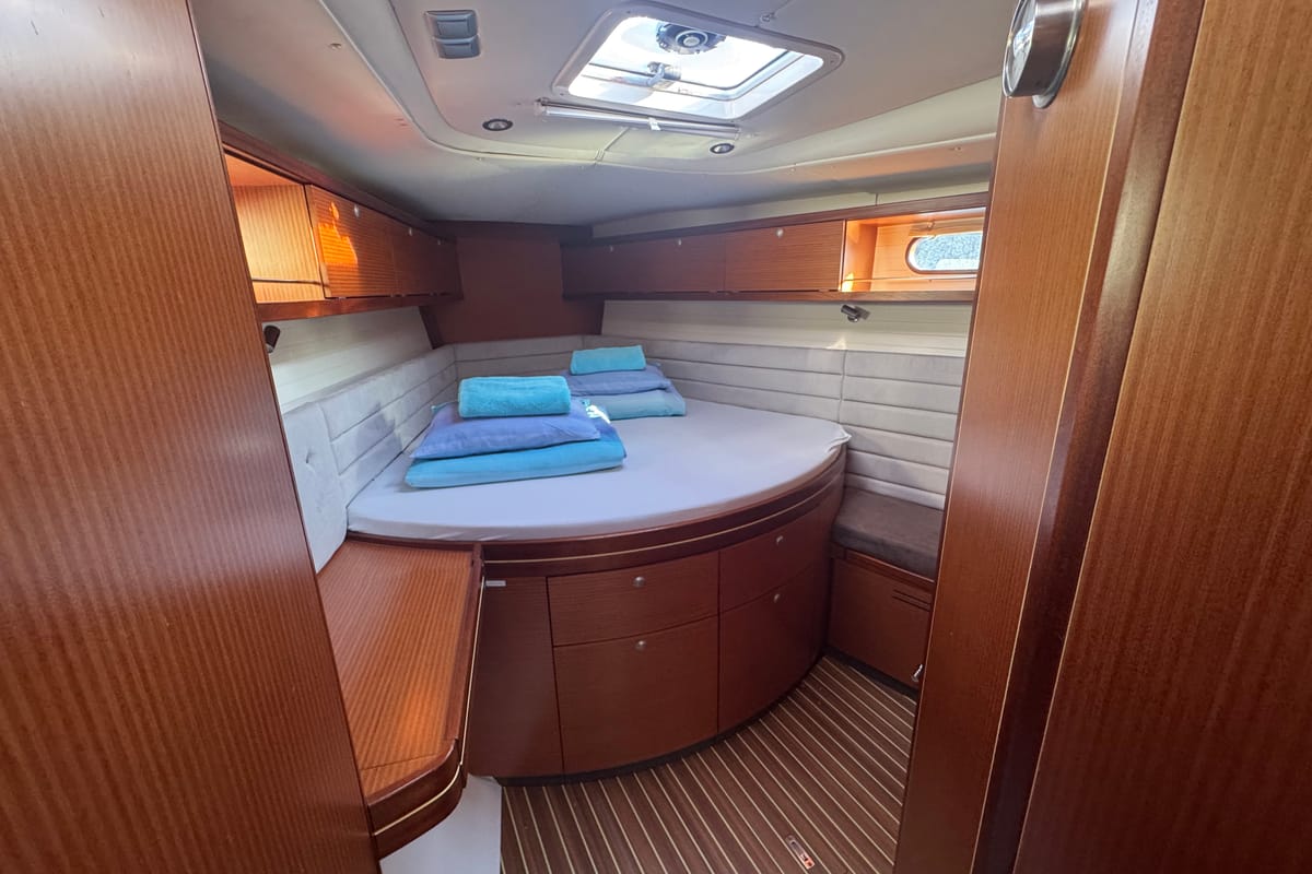 Cabin on Team Adventure, a Delphia Yachts Delphia 47 sailboat at Općina Rogoznica, Croatia