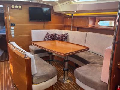 Salon of Team Adventure, a Delphia Yachts Delphia 47 sailboat at Općina Rogoznica, Croatia